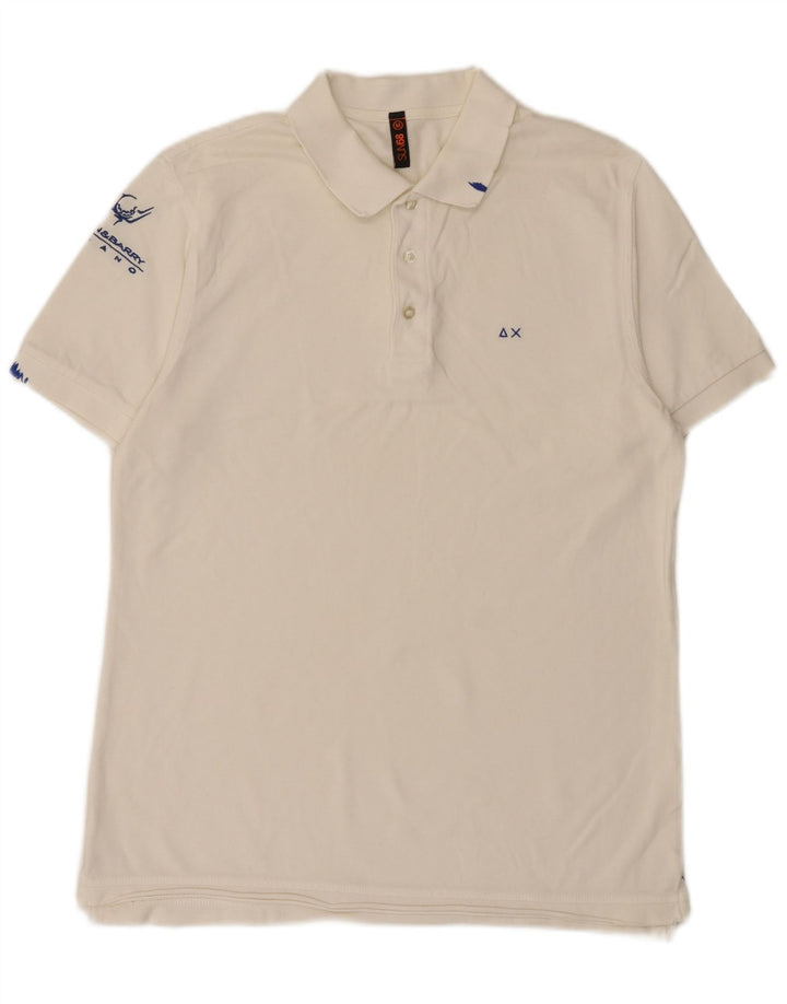 Polo grafica da uomo Sun68 bianca media