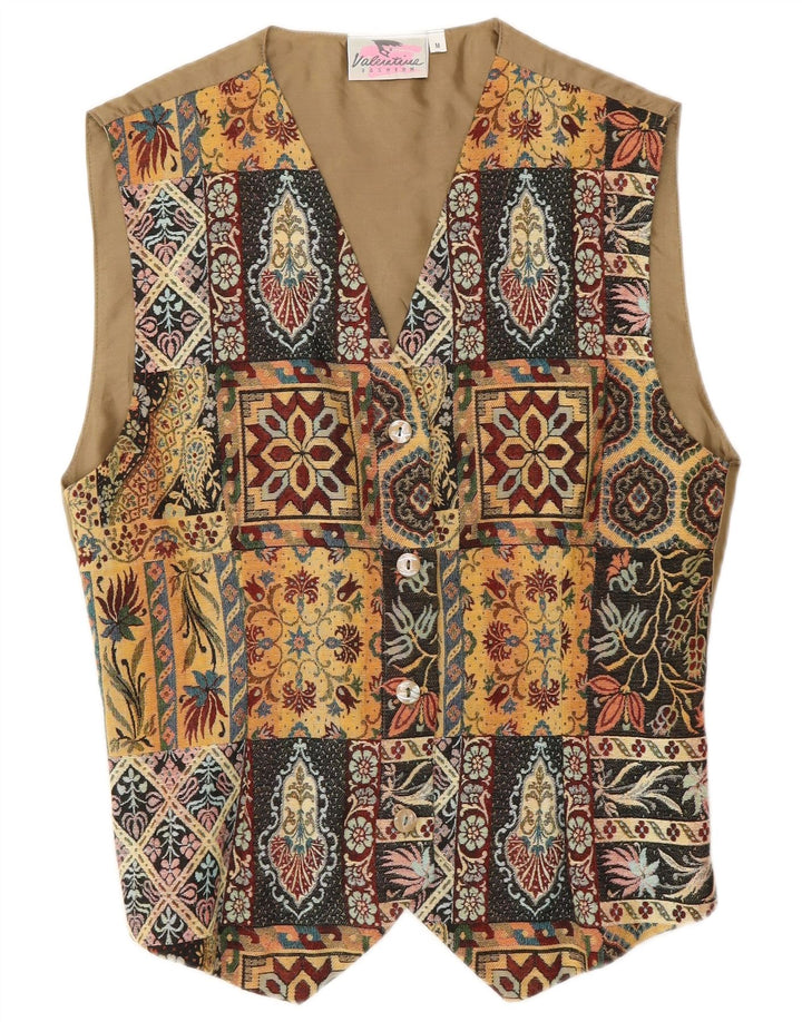 Gilet da donna VINTAGE UK 12 Poliestere Paisley beige medio