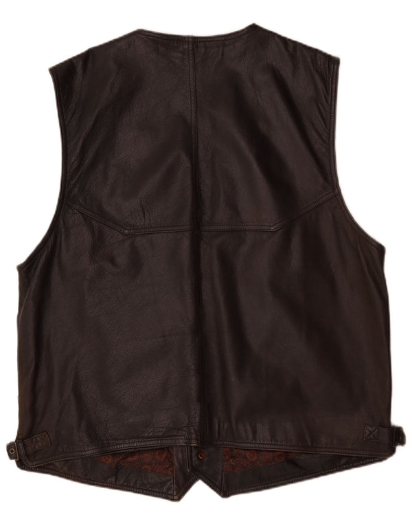 Gilet in pelle da uomo vintage IT 62 6XL Pelle marrone