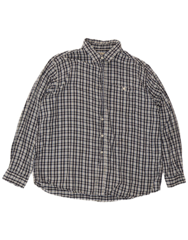 L.L.BEAN Camicia da uomo in flanella XL in cotone a quadri blu navy