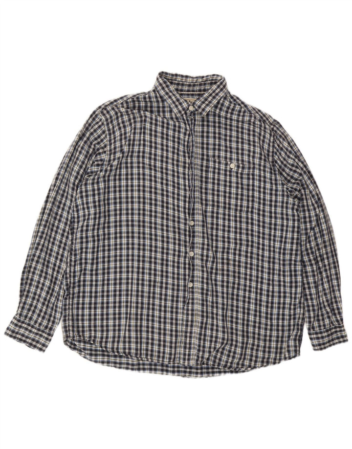 L.L.BEAN Camicia da uomo in flanella XL in cotone a quadri blu navy