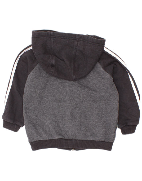 Maglione con cappuccio e zip Adidas da bambino 12-18 mesi in cotone color block grigio