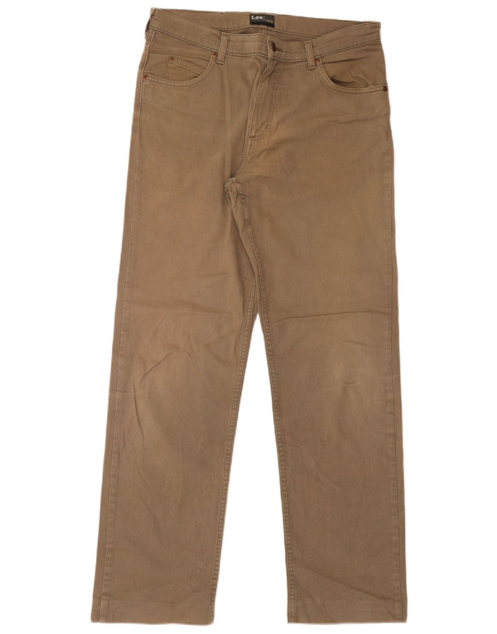 Jeans dritti da uomo Lee Brooklyn W34 L33 cotone beige