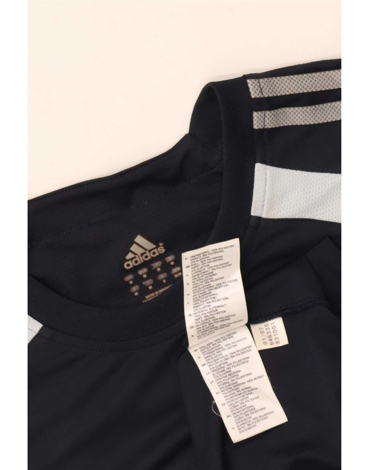 T-shirt da uomo Adidas Top in poliestere color block medio blu navy