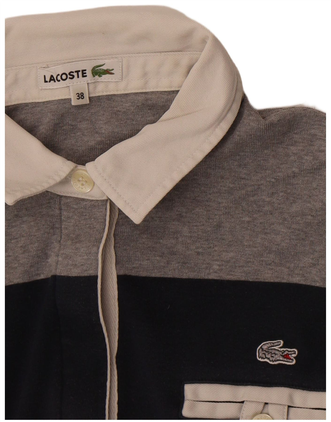 Polo da rugby da donna Lacoste taglia 38 media a righe blu navy
