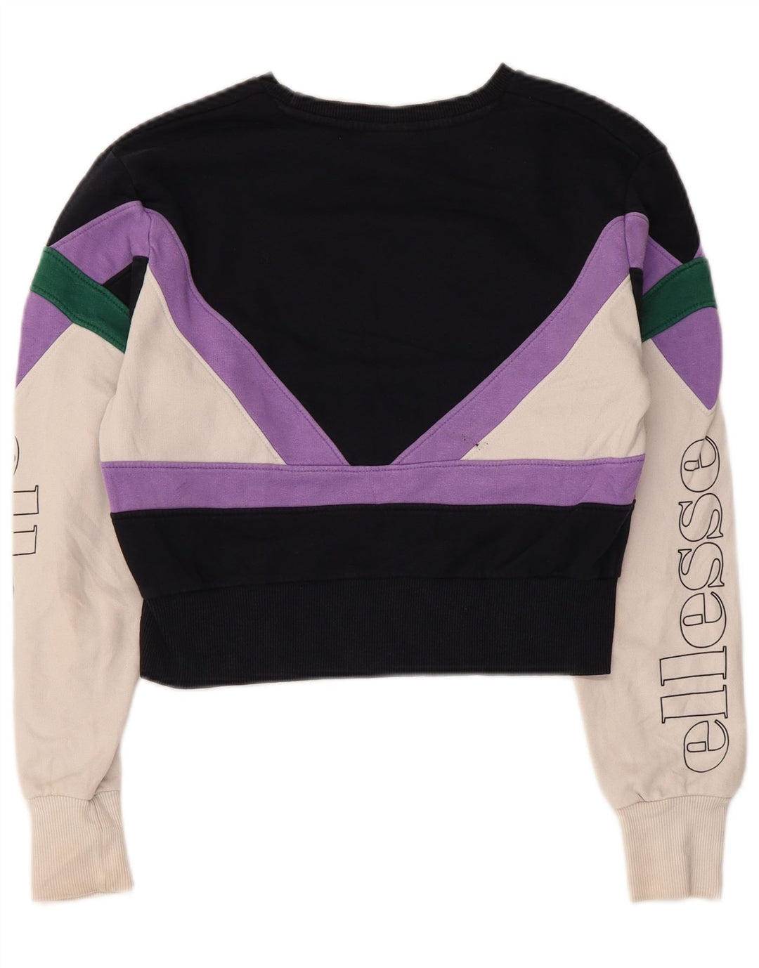 Ellesse, felpa corta da donna, maglione, UK 8, piccolo, multicolore, color block
