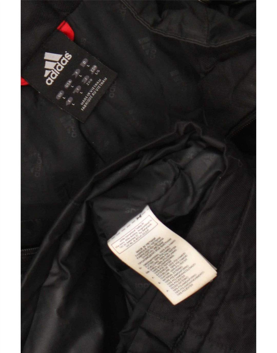 Giacca utility da uomo con cappuccio Adidas UK 40 Large nera in poliammide