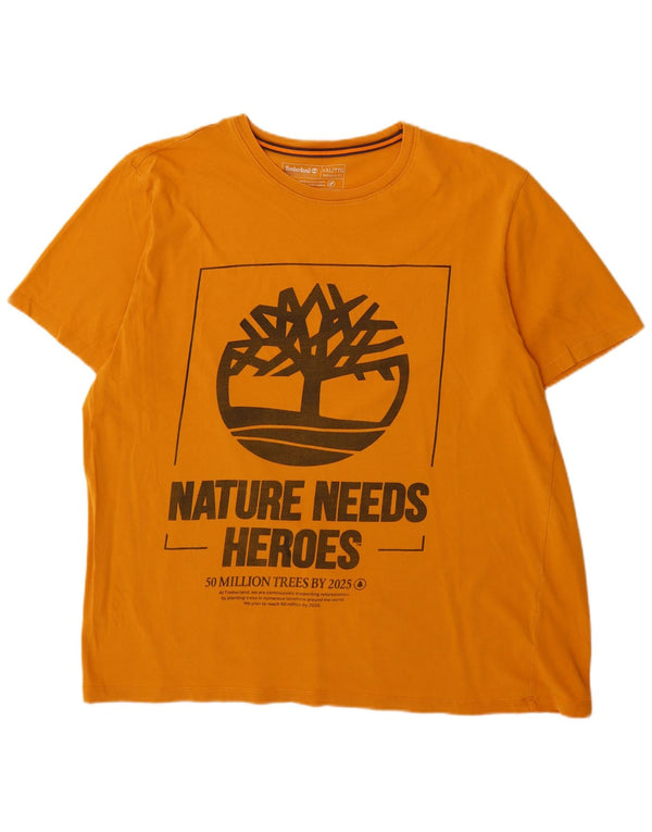 T-shirt grafica da uomo con vestibilità regolare Timberland Top 2XL in cotone giallo