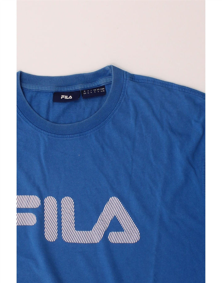 FILA Mens Graphic T-Shirt Top Large Blue Cotton Vintage Fila and Second-Hand Fila from Messina Hembry 