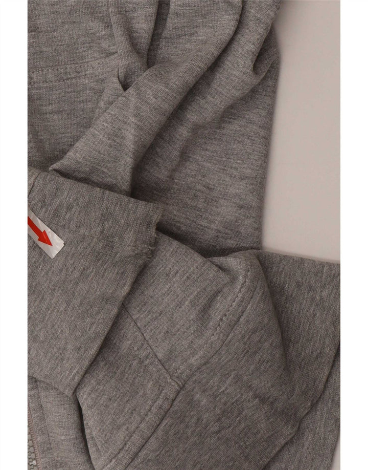 Maglione con cappuccio e zip da uomo Kappa in cotone grigio medio