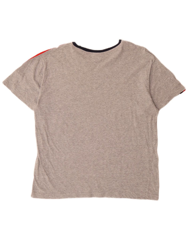 T-shirt da uomo Lotto Top XL in cotone color block grigio