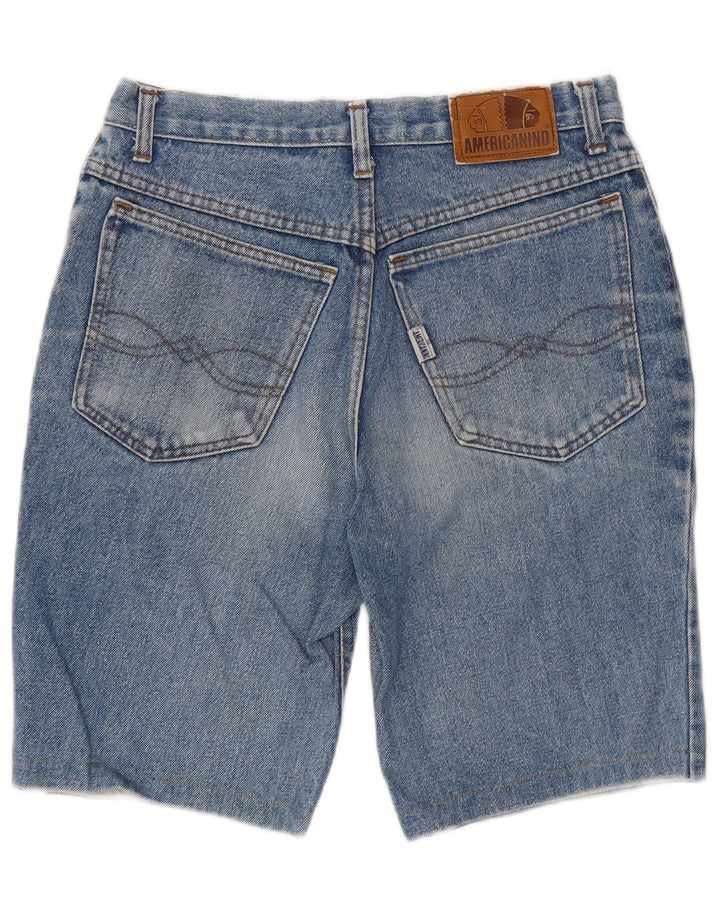 AMERICANINO Pantaloncini di jeans a vita alta da donna W32 Large Blu