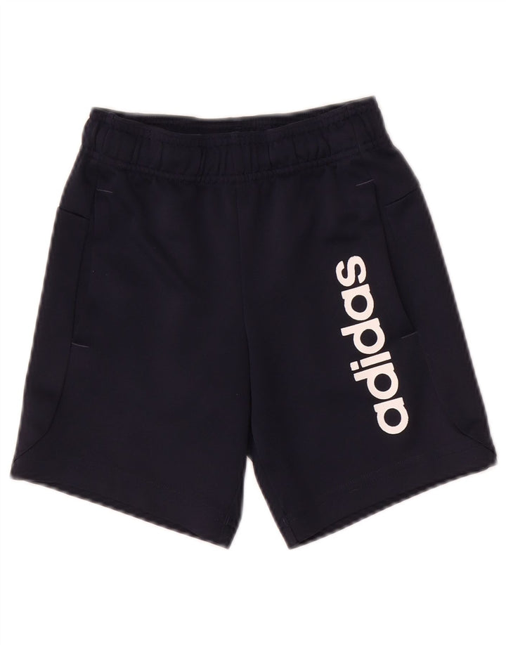 Pantaloncini sportivi grafici ADIDAS da ragazzo 7-8 anni blu navy