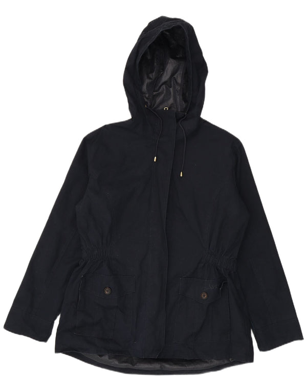 Giacca antipioggia con cappuccio da donna Schoffel UK 16 grande cotone blu navy