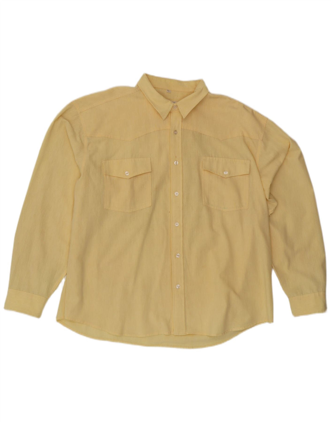 ARIZONA JEANS Camicia Uomo Taglia 45/46 XL Cotone Giallo