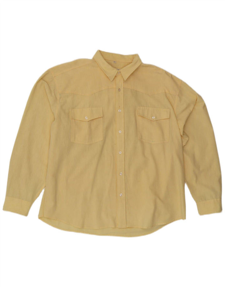 ARIZONA JEANS Camicia Uomo Taglia 45/46 XL Cotone Giallo