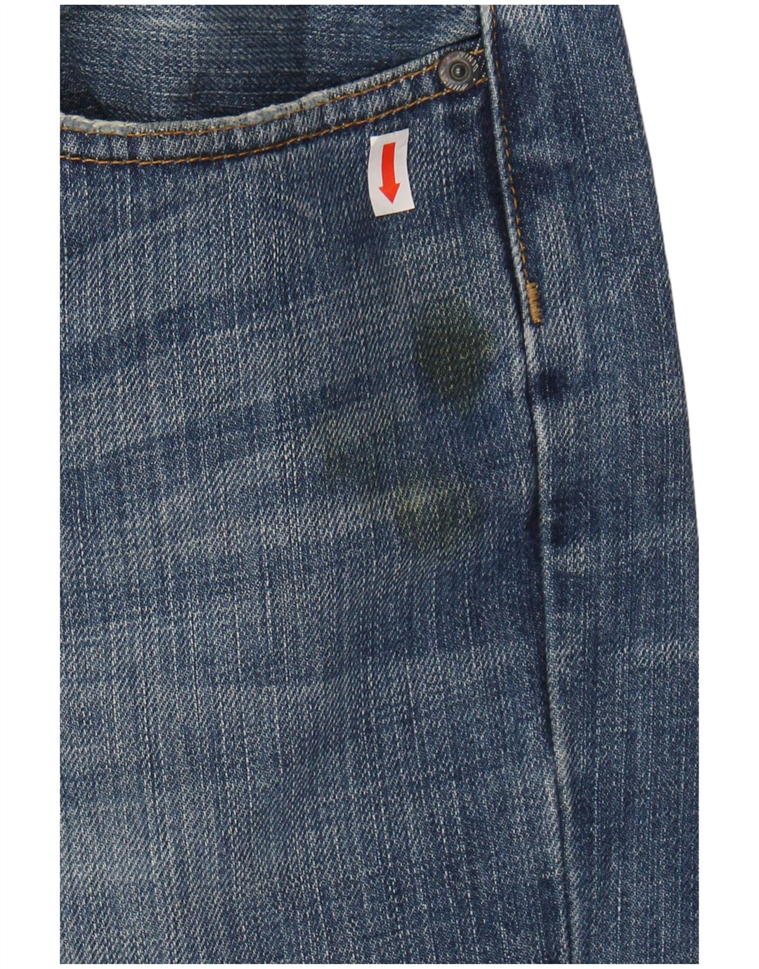 TOMMY HILFIGER Mens Distressed Custom Fit Straight Jeans W34 L32 Blue