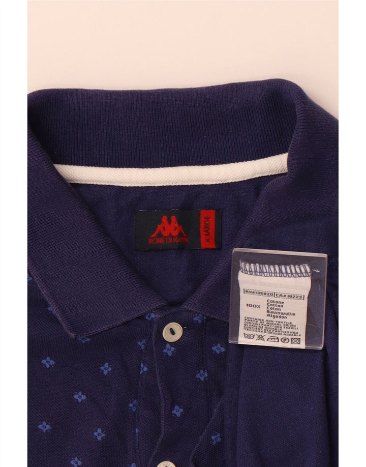 Polo KAPPA da uomo XL in cotone maculato blu navy