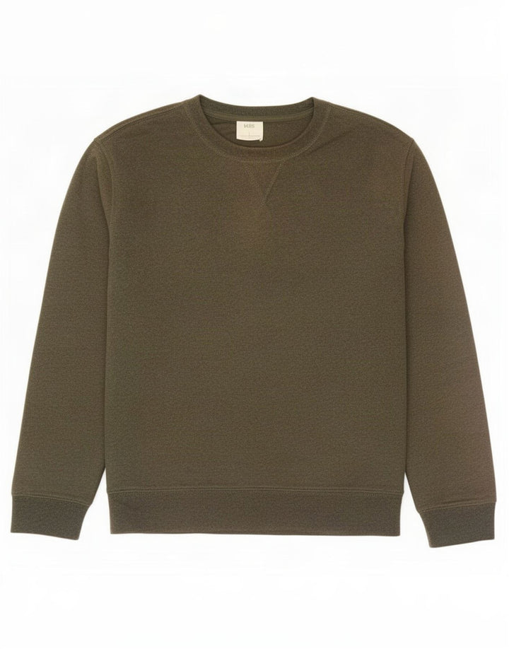 Marks & Spencer Felpa da uomo Maglione grande in cotone kaki