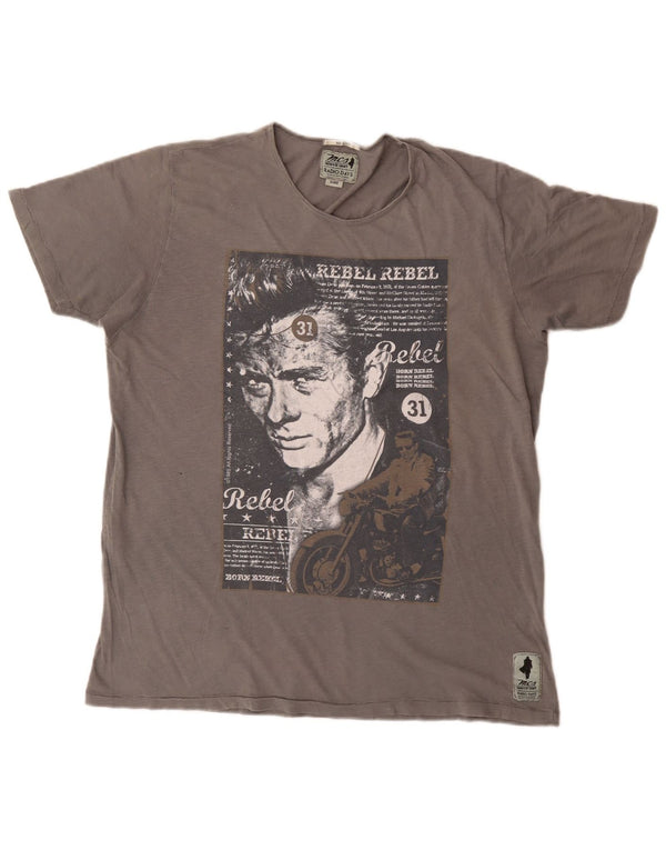 T-shirt grafica da uomo Marlboro Classics Top XL Grigio retrò