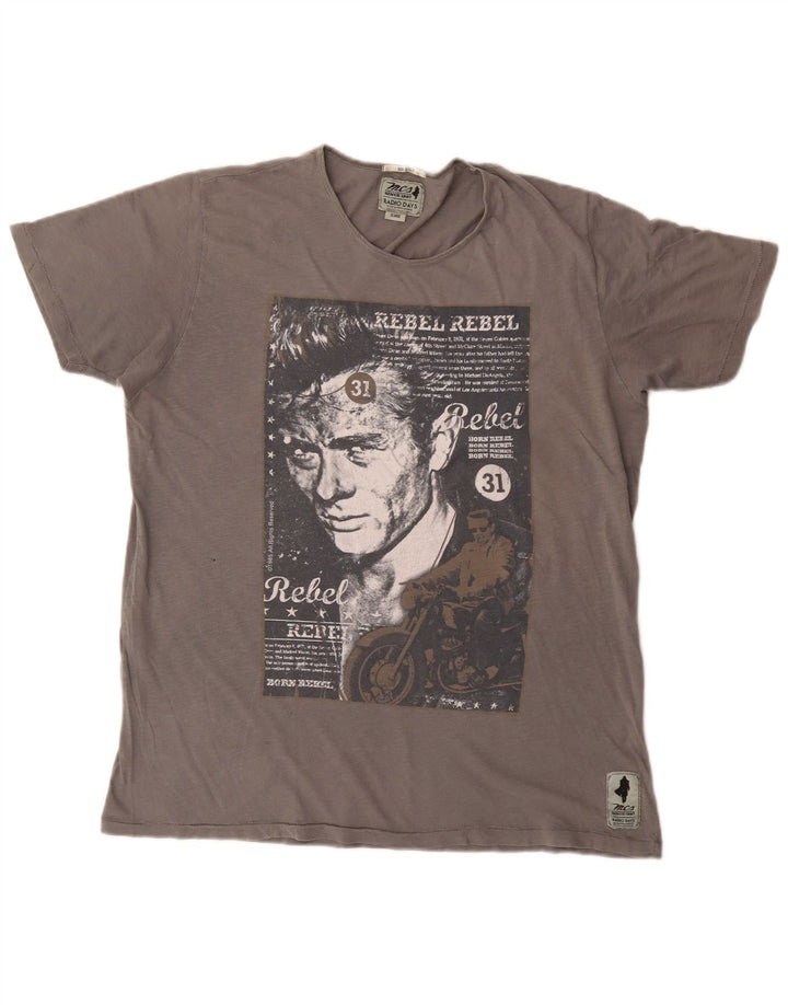 T-shirt grafica da uomo Marlboro Classics Top XL Grigio retrò