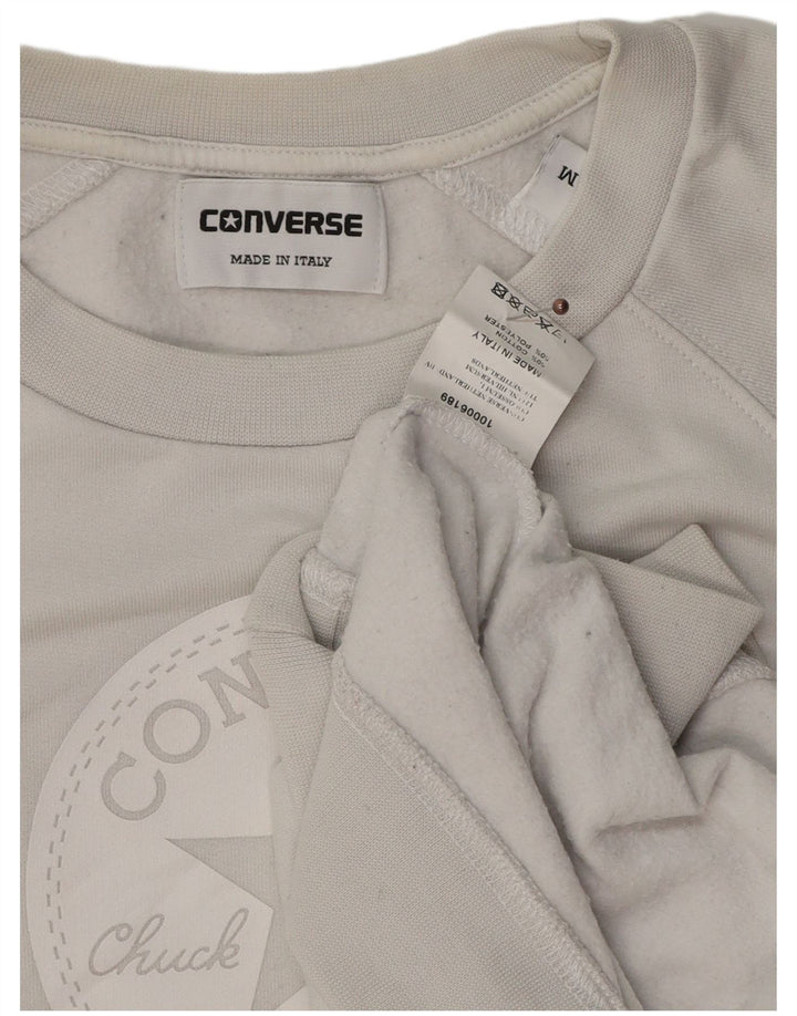 Felpa grafica Converse da uomo Chuck Taylor, in cotone grigio medio