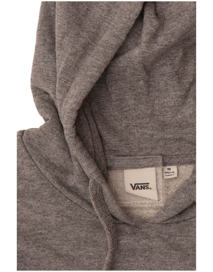 VANS Womens Graphic Hoodie Jumper UK 14 Medium Grey Cotton