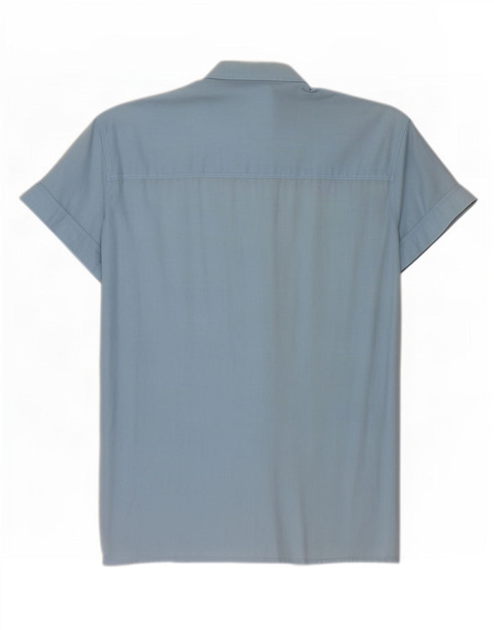 Camicia a maniche corte da uomo Lee XL in cotone blu