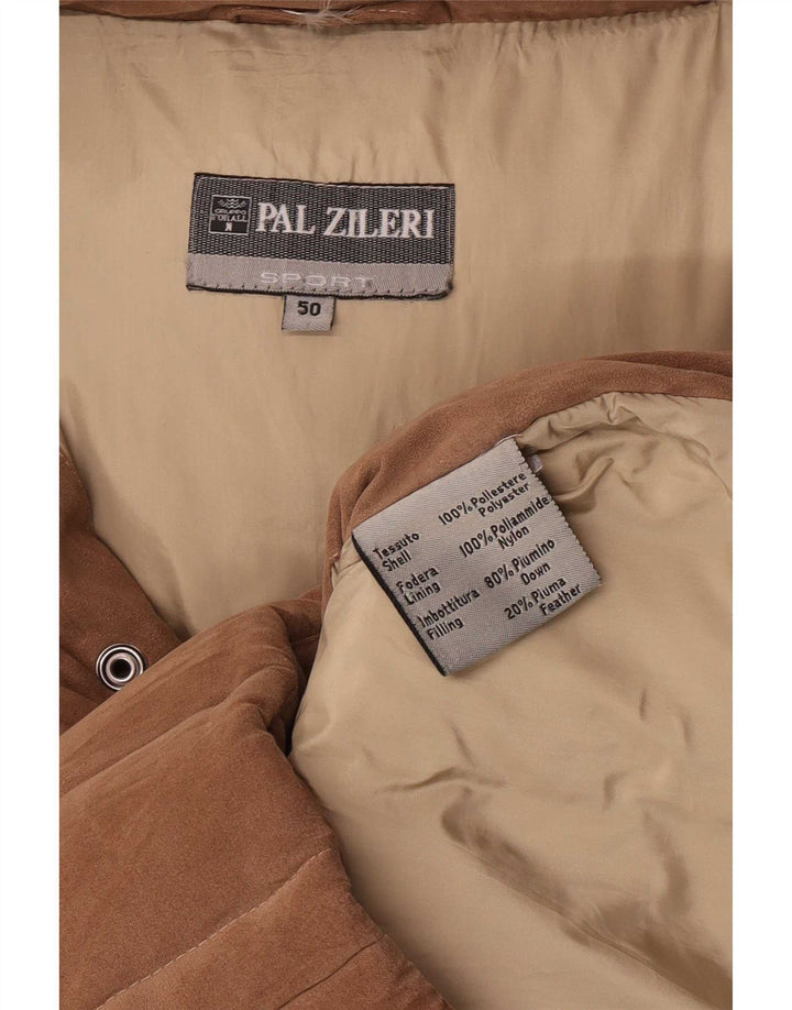 Pal Zileri Giacca Imbottita con Cappuccio da Uomo IT 50 Large Marrone Poliestere