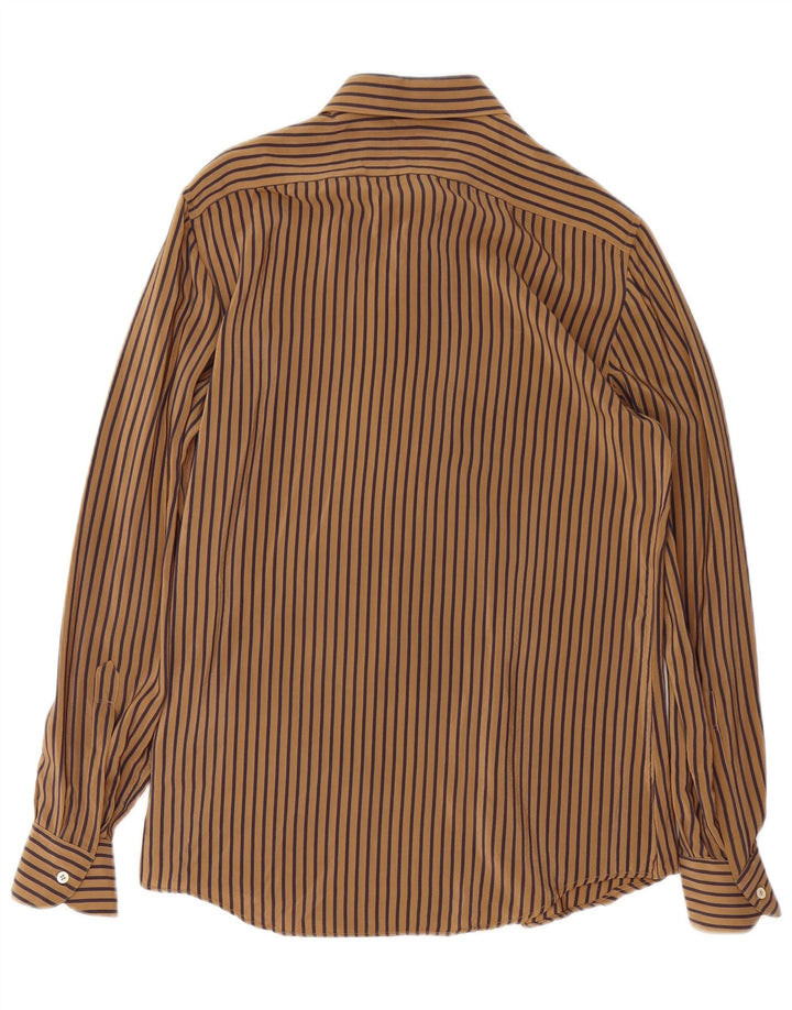 Camicia da uomo TORRAS taglia 38 seta gessata marrone medio