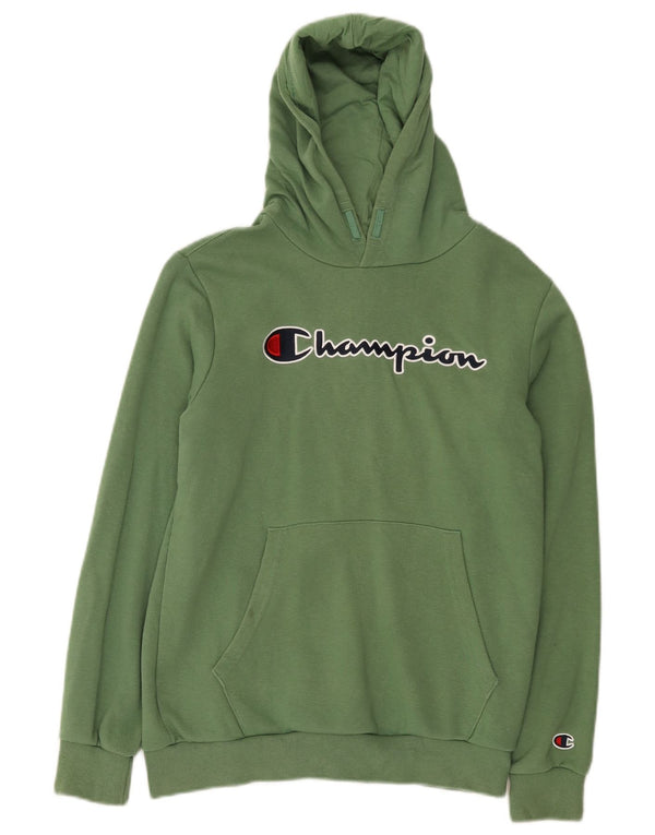 Maglione con cappuccio grafico da ragazzo Champion 13-14 anni XL Verde