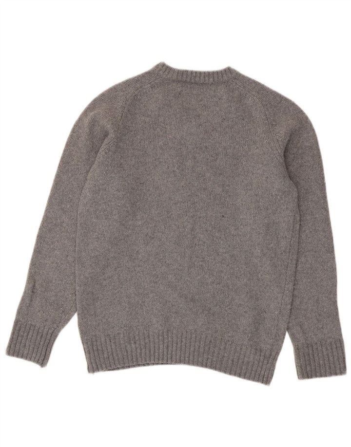 Maglione Zara da uomo con scollo a V in lana grigio medio