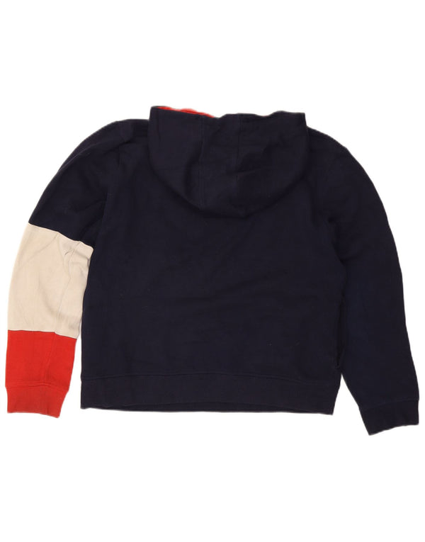 Felpa con cappuccio grafica da donna Fila UK 16 Large Blu Navy Colourblock