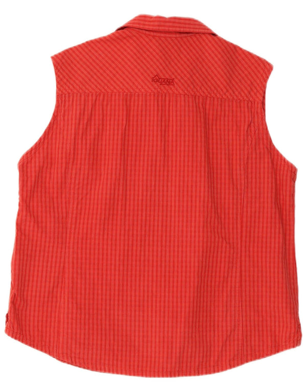 Camicia senza maniche da donna Iguana IT 44 Cotone a quadri rosso medio