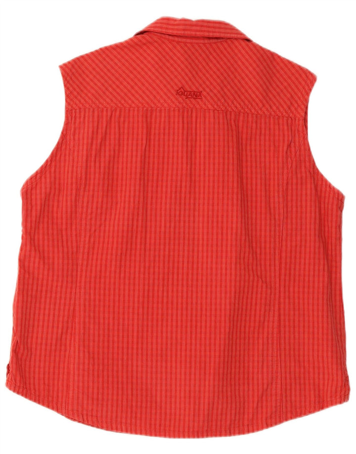 Camicia senza maniche da donna Iguana IT 44 Cotone a quadri rosso medio