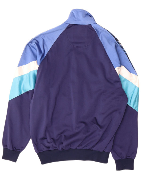 Giacca sportiva da uomo con grafica Asics, giacca in poliammide color block blu medio