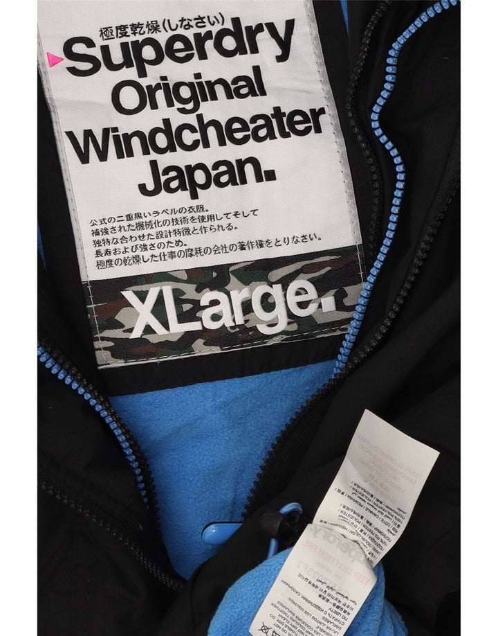 Giacca a vento con cappuccio da donna SUPERDRY UK 18 XL nera