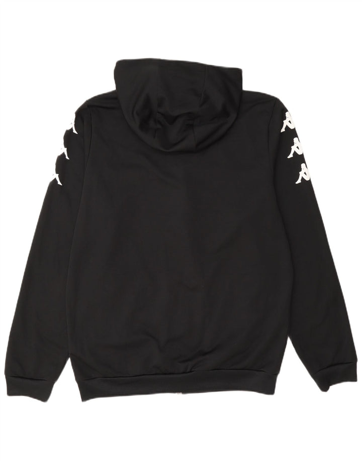 Maglione Kappa con cappuccio e zip grafica da uomo medio nero Poliestere