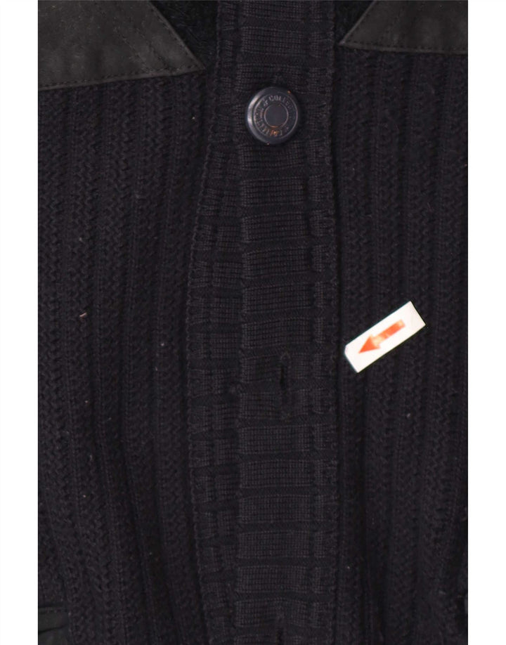 Maglione cardigan da uomo Malagrida color block blu navy medio