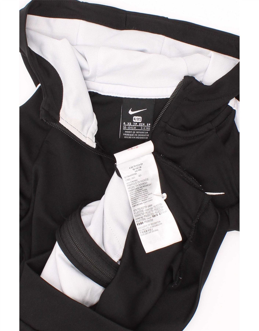 Felpa con cappuccio e zip Nike per ragazzi 3-4 anni XS poliestere color block nero