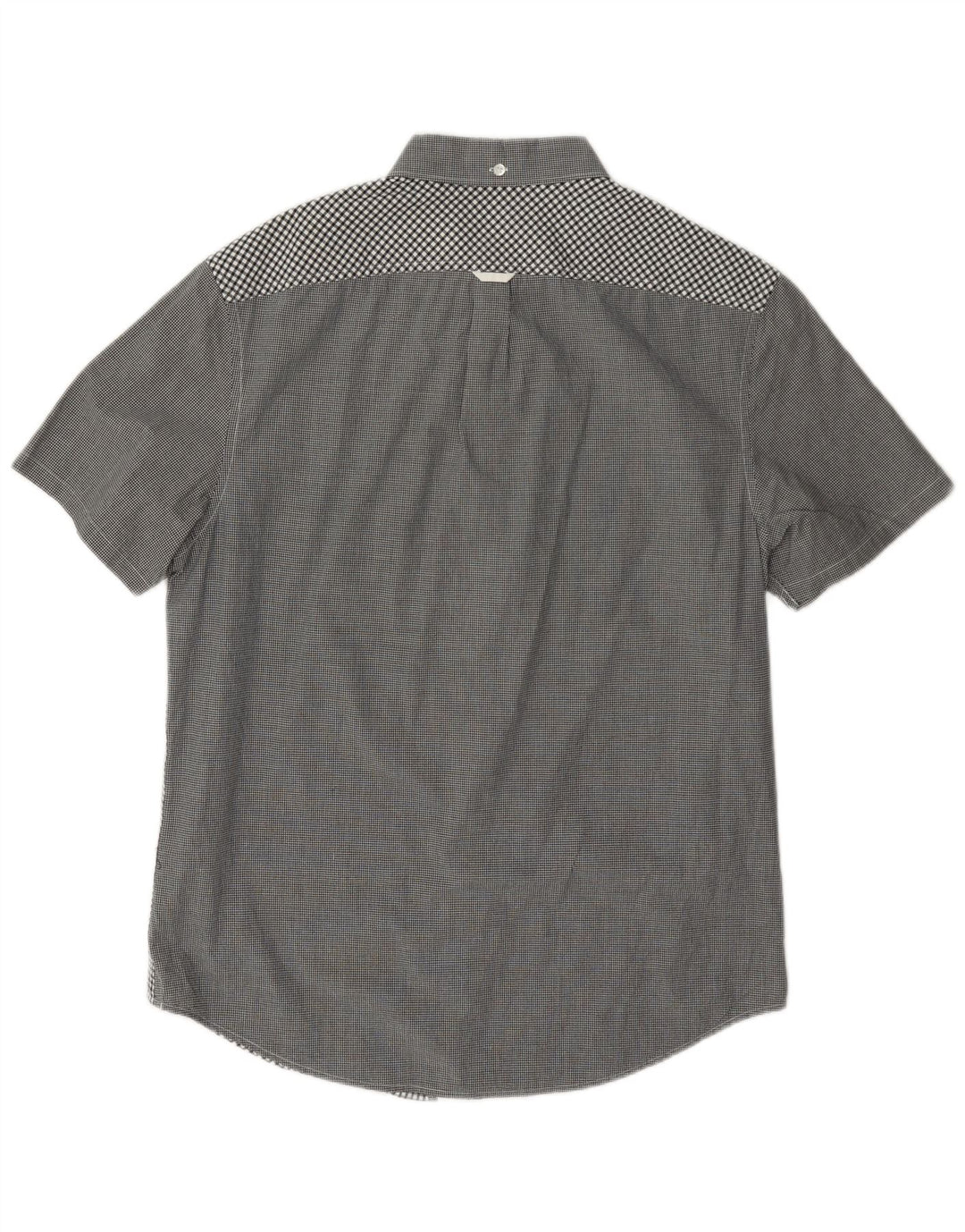 Penguin Camicia a maniche corte Heritage da uomo in cotone a quadretti grigio medio
