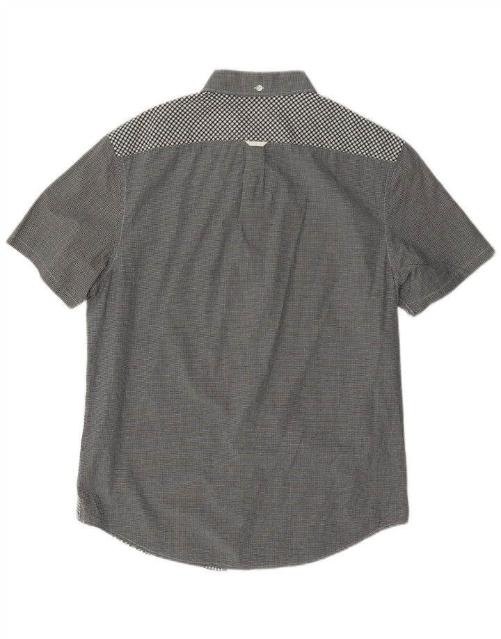 Penguin Camicia a maniche corte Heritage da uomo in cotone a quadretti grigio medio