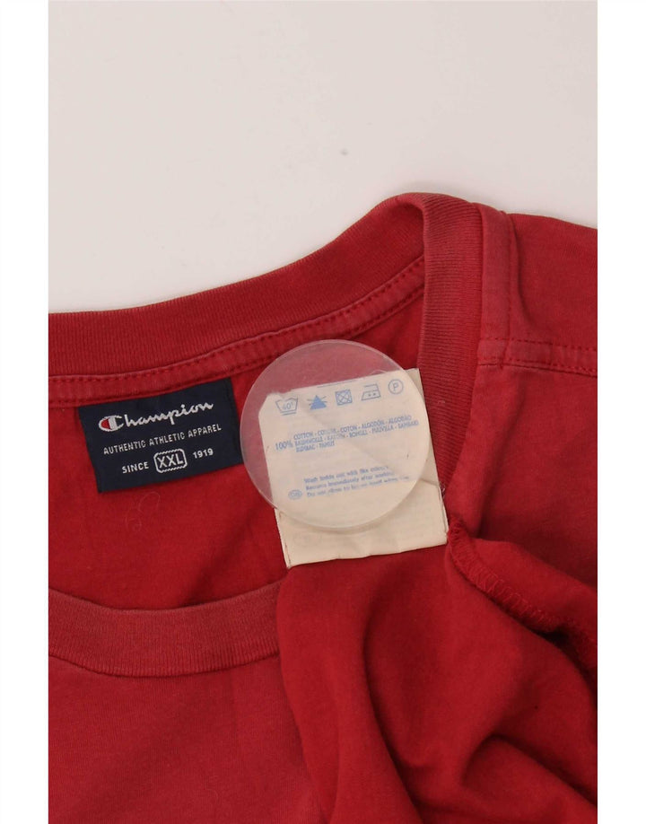 T-shirt grafica da donna Champion Top 2XL cotone rosso