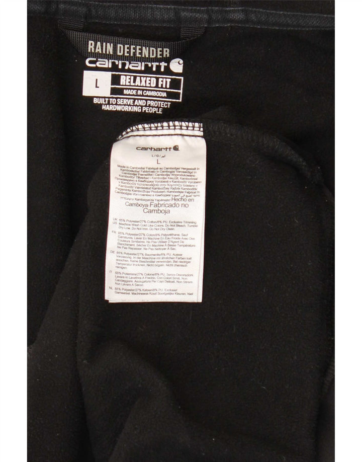Maglione con cappuccio e zip da uomo dalla vestibilità rilassata Carhartt, grande poliestere nero