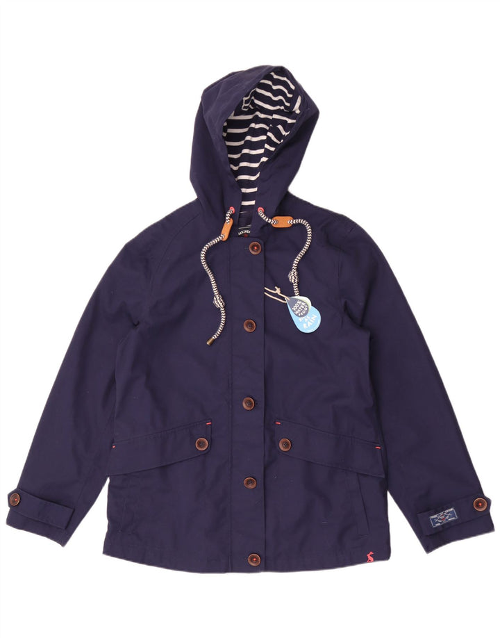 Giacca antipioggia oversize con cappuccio da donna Joules UK 10 piccola in cotone blu navy