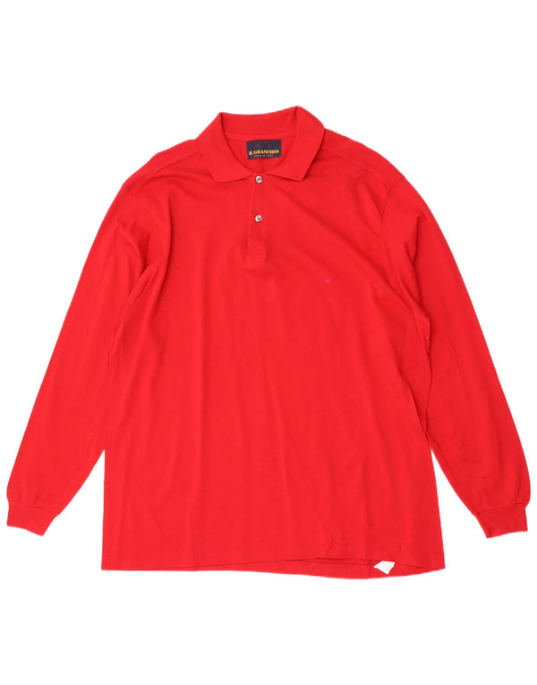 Il Granchio Mens Long Sleeve Polo Shirt 2XL Red