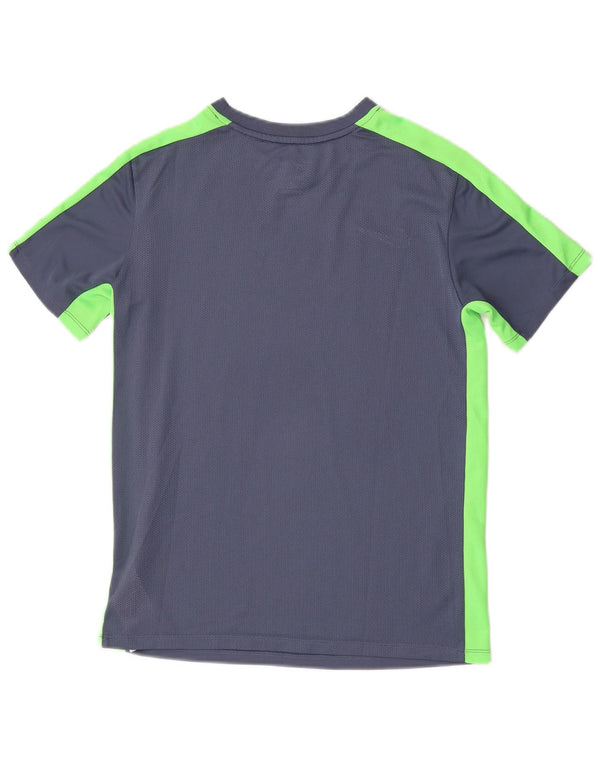 NIKE Boys Dri Fit T-Shirt Top 13-14 Years XL Blue Colourblock Polyester