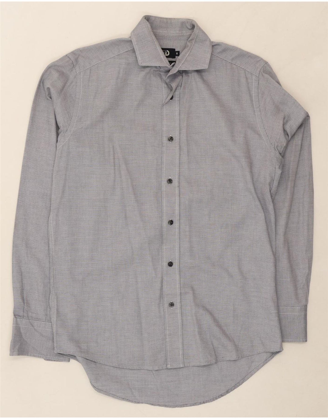 DACK'S Mens Slim Fit Shirt Small Grey Spotted Cotton Vintage Dack's and Second-Hand Dack's from Messina Hembry 