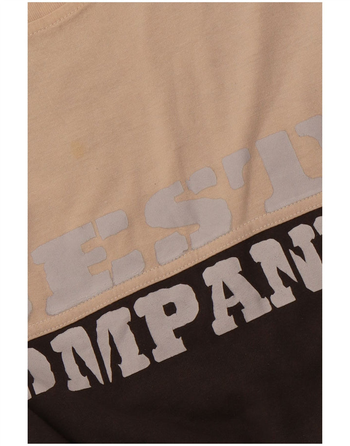 BEST COMPANY Top grafico da uomo a maniche lunghe in cotone color block grigio medio