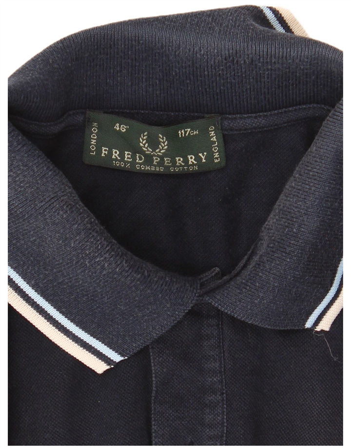 Polo da uomo Fred Perry grande in cotone blu navy
